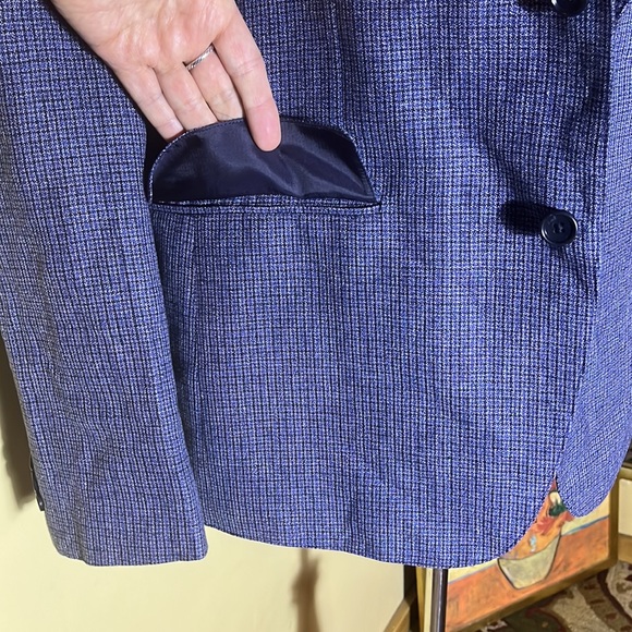 BONOBOS Size 44R Finest Italian Wool Suit Jacket Athletic Fit MARZOTTO MiniPlaid - Picture 16 of 16